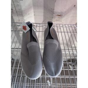 Tommy Bahama Womens Memory Foam Grey Knit Slip On Comfort Casual Shoes Size 9.5